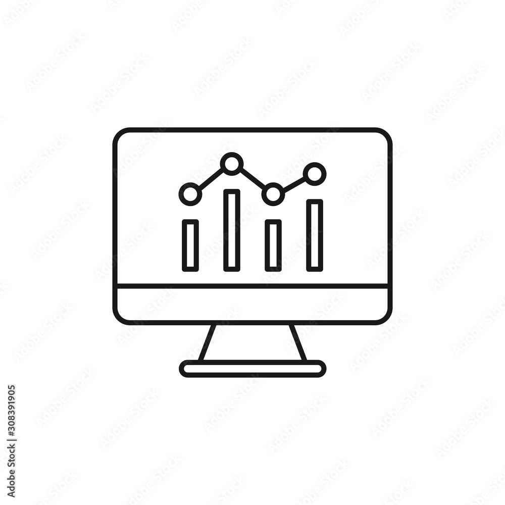 Vector denote monitoring icon