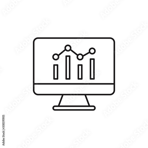 Vector denote monitoring icon