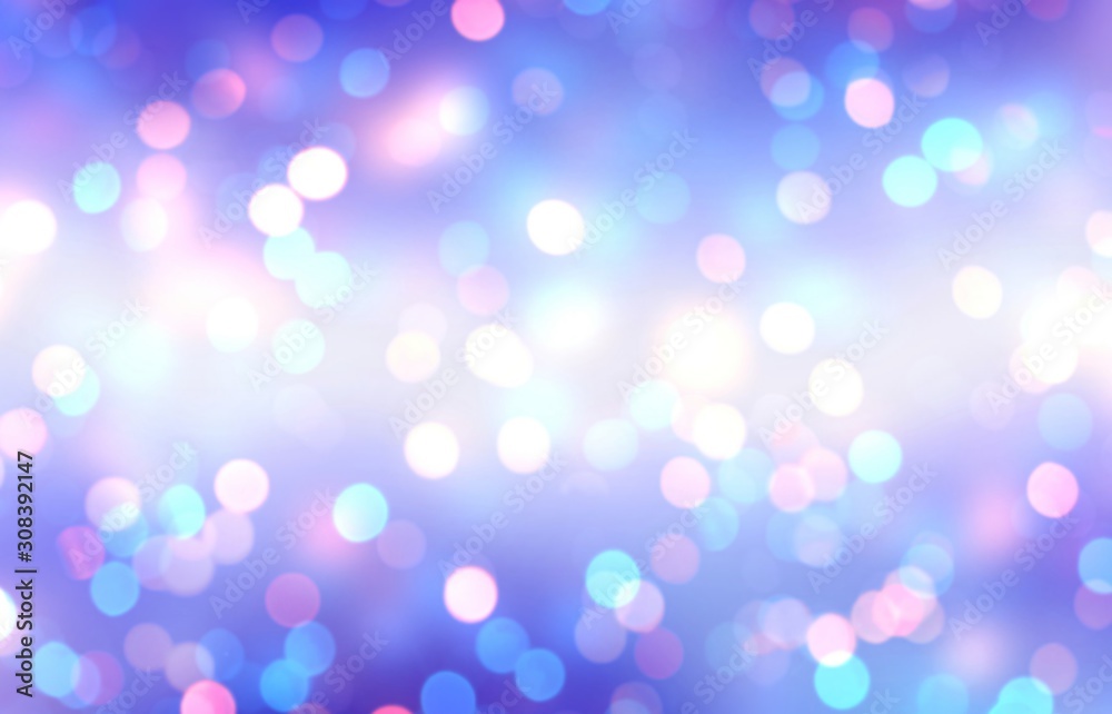 Bokeh blue pink lilac shimmer pattern. Empty background glitter. Abstract texture festive. Blurred illustration confetti. Defocused magical lights. Bokeh blue pink lilac shimmer pattern. Empty background glitter. Abstract texture festive. Blurred illustration confetti. Defocused magical lights.