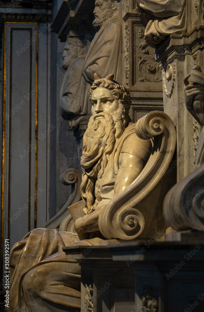 Statue of Moses in  basilica San Pietro in Vincoli