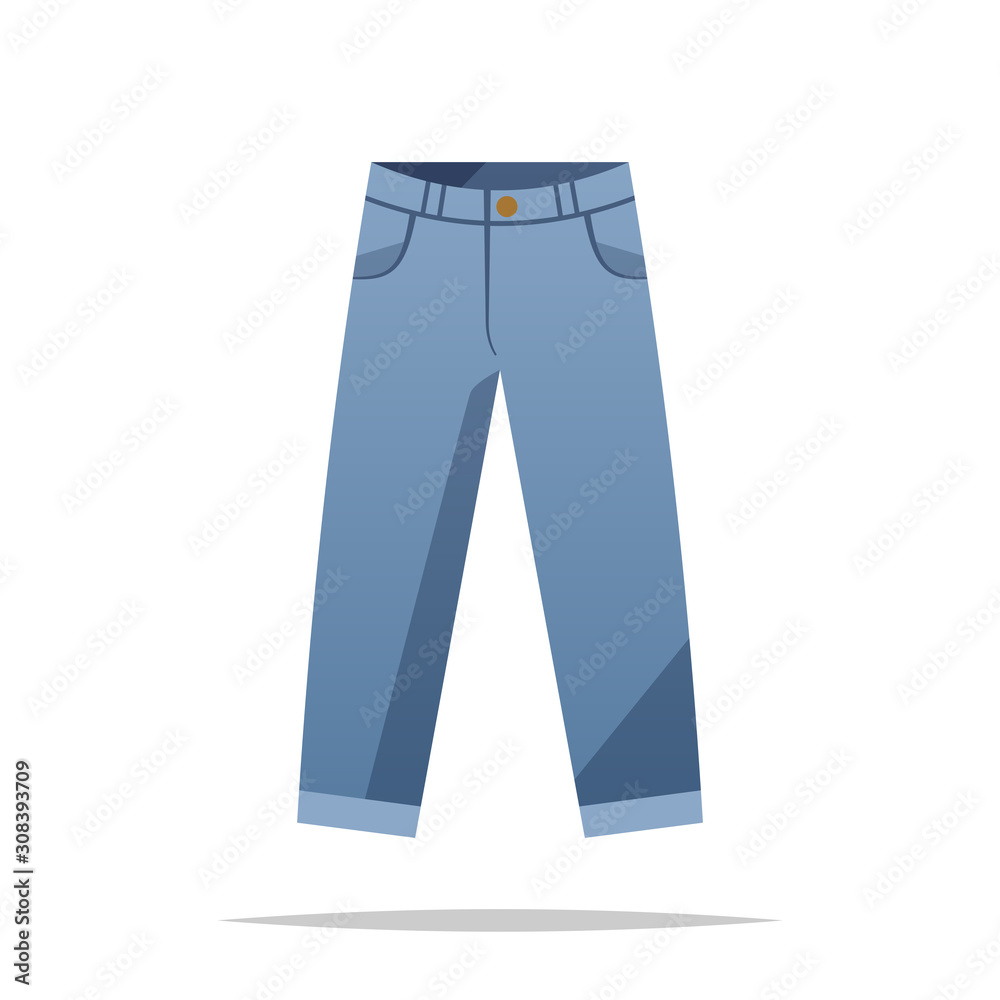 Pair of jeans vector isolated illustration vector de Stock | Adobe Stock