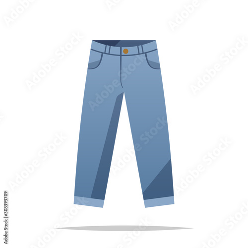 Pair of jeans vector isolated illustration