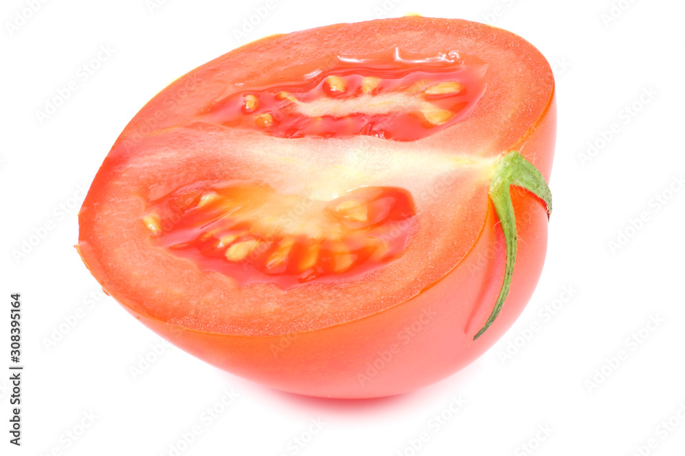 slice of tomato isolated on white background