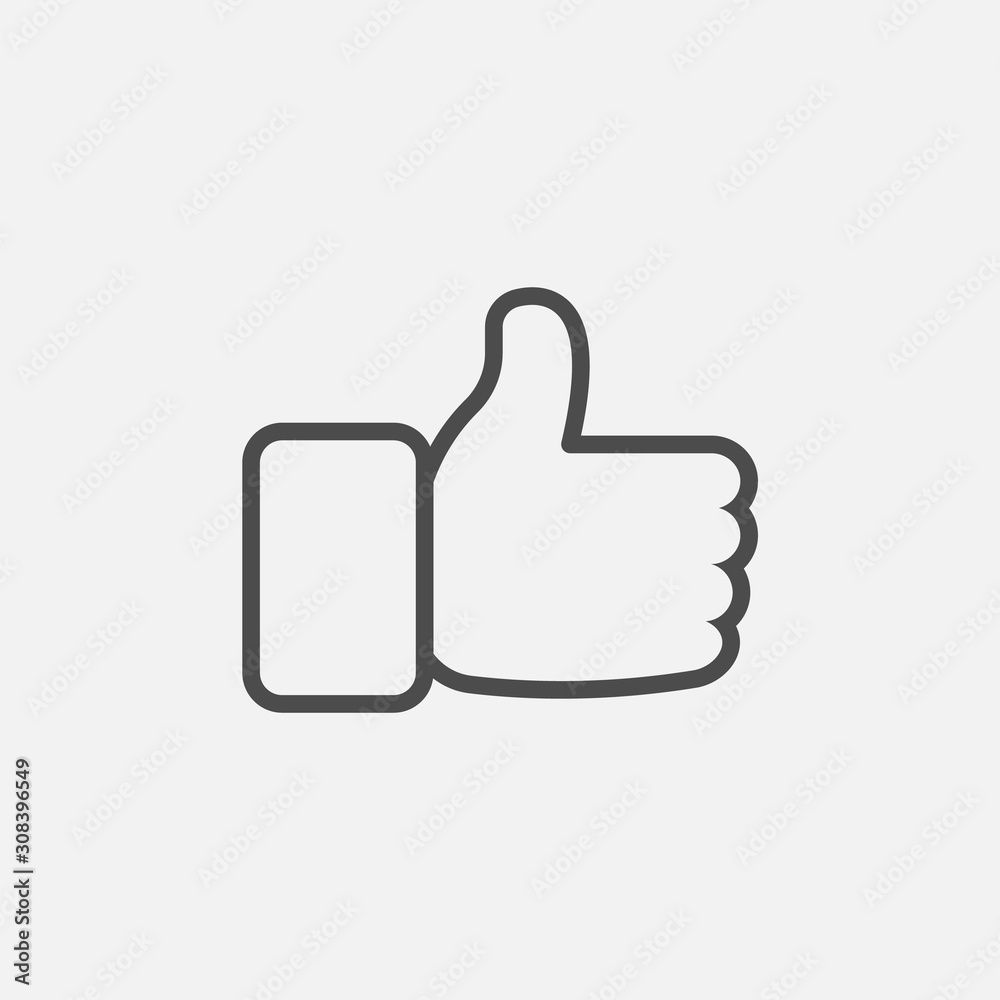 Like icon isolated on white background. Vector illustration. Like icon isolated on white background. Vector illustration.