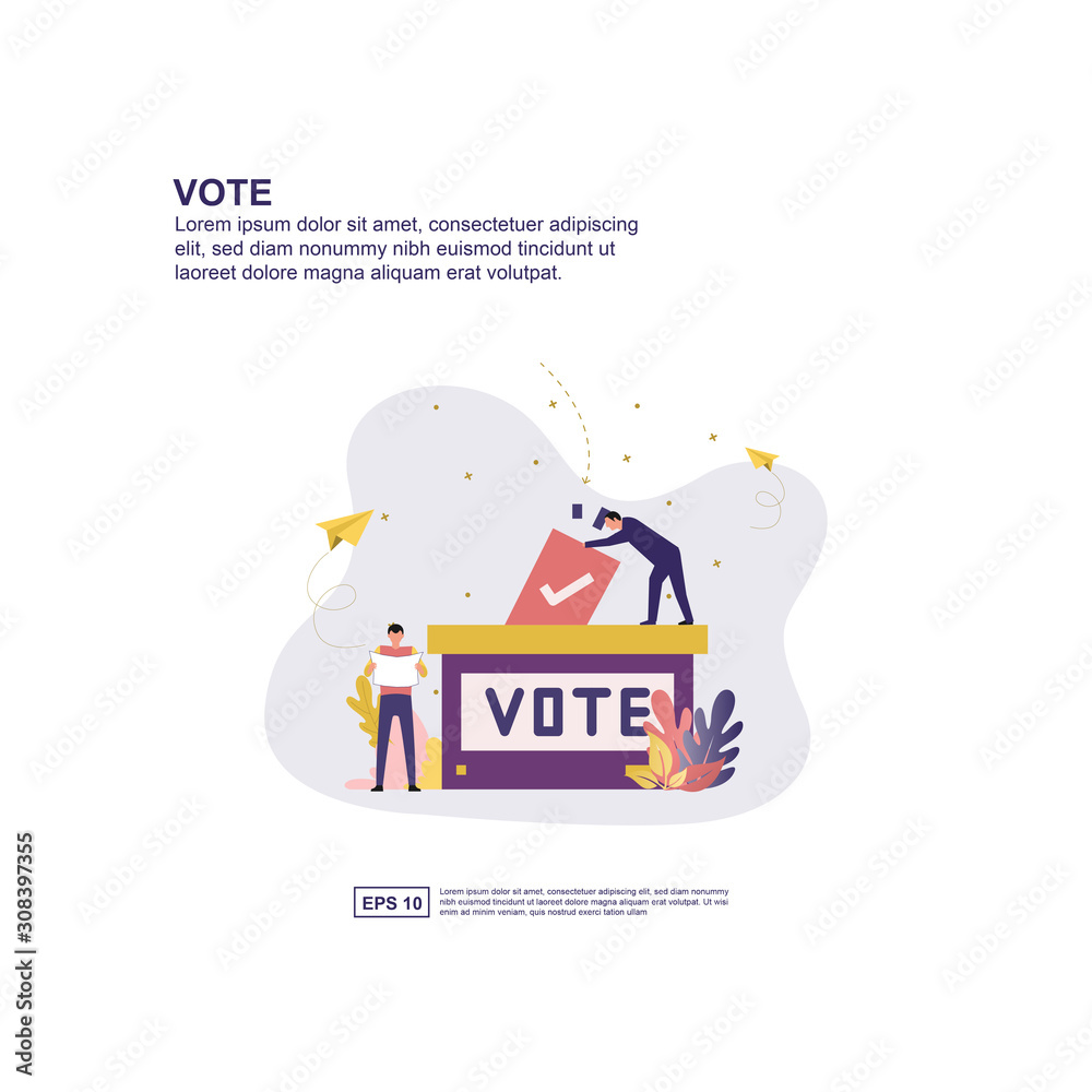 custom made wallpaper toronto digitalVote concept vector illustration flat design for presentation, social media promotion, banner, and more