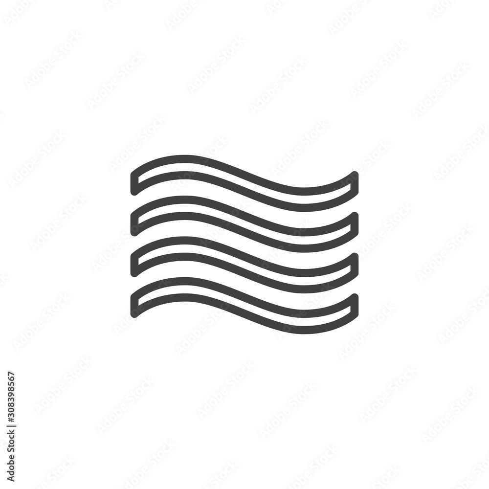 Wind blow line icon. Air conditioning linear style sign for mobile concept and web design. Fresh air outline vector icon. Symbol, logo illustration. Vector graphics Wind blow line icon. Air conditioning linear style sign for mobile concept and web design. Fresh air outline vector icon. Symbol, logo illustration. Vector graphics
