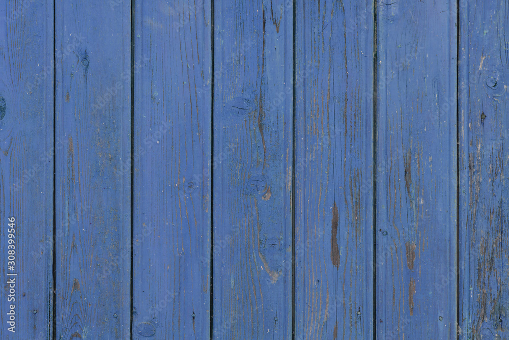 Fototapeta premium Classic blue wood background. Horizontal orientation.