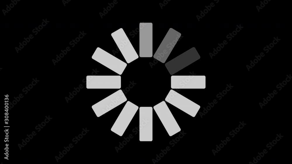 Loading circle on black background Loading circle on black background