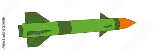 Military missile. 3d Vector outline illustration.