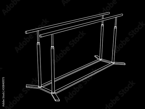 Parallel bars. Vector outline illustration.