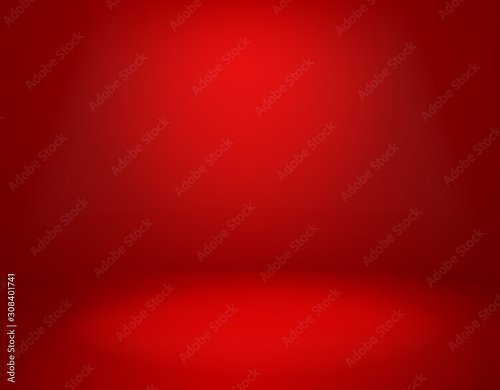 Red studio background. Empty vivid red color studio room, modern interior wall. Advertisement banner, scarlet velvet website wallpaper vector mockup Red studio background. Empty vivid red color studio room, modern interior wall. Advertisement banner, scarlet velvet website wallpaper vector mockup