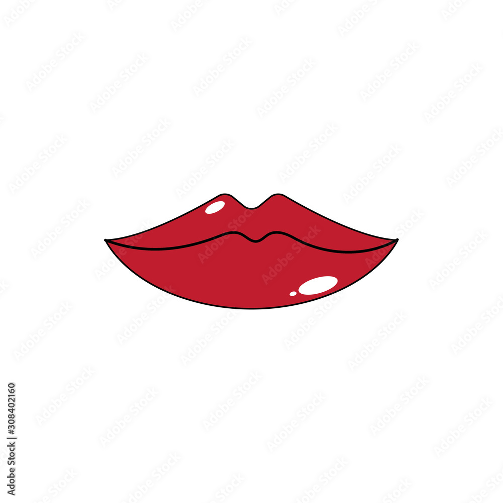 Obraz premium Lips icon cosmetic logo vector
