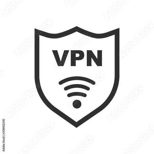 VPN icon isolated on white background. Vector illustration.