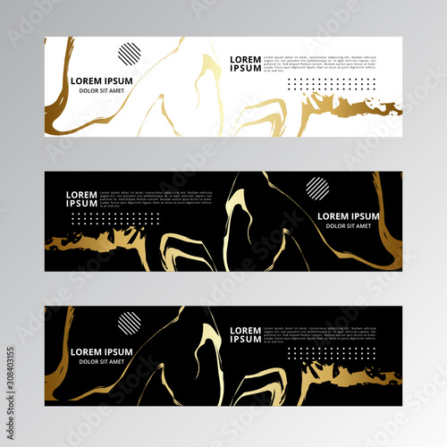 Banner Template, Marble Liquid Vector Images