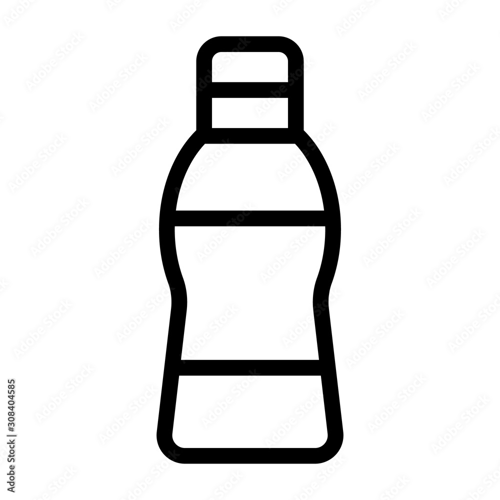 bottle plastic vector icon. Thin line sign. Isolated contour symbol illustration bottle plastic vector icon. Thin line sign. Isolated contour symbol illustration