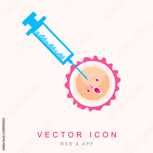 Artificial insemination, IVF Concept. injection icon. Element of artificial insemination icon. Thin line icon for website design and development, Vector illustration