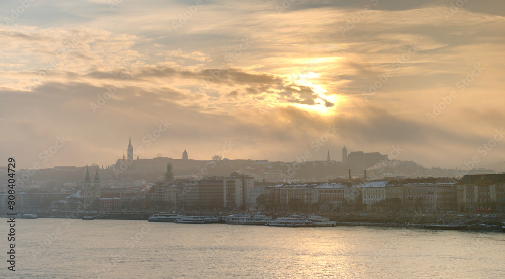 The Danube river crossing Budapest
