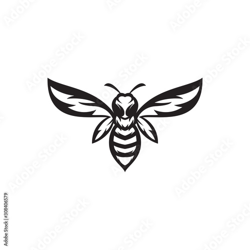 bee logo template vector mascot illustration