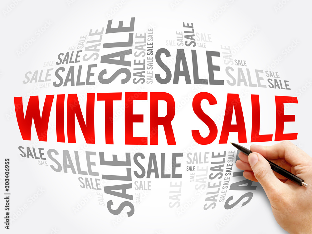 WINTER SALE words cloud, business concept background WINTER SALE words cloud, business concept background