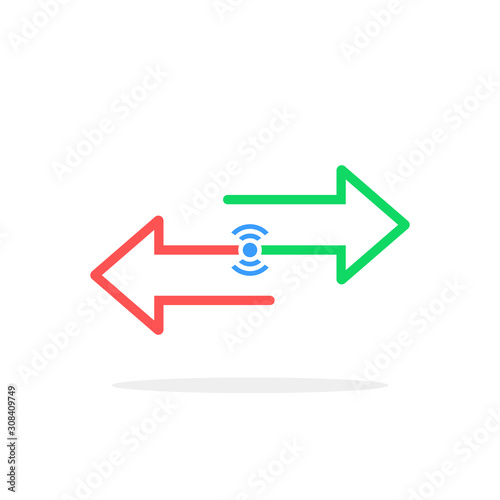 wireless transfer with color arrows