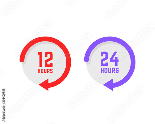 set of twenty-four hours a day buttons