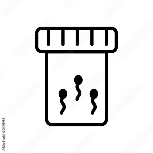 Sperm in the test tube icon vector. Thin line sign. Isolated contour symbol illustration