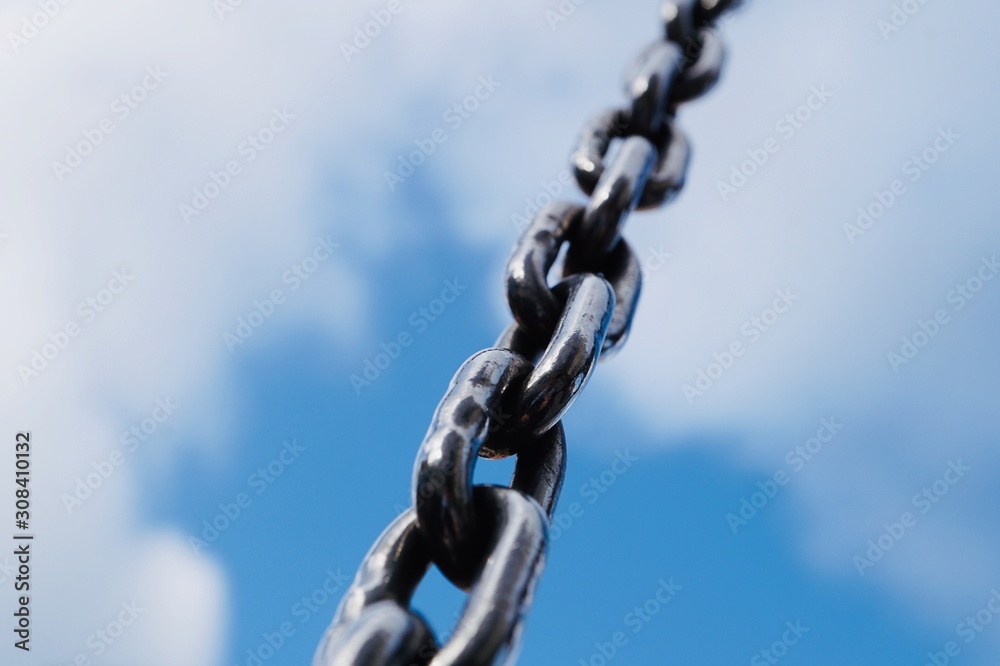 strong steel chain for industry, blue background strong steel chain for industry, blue background