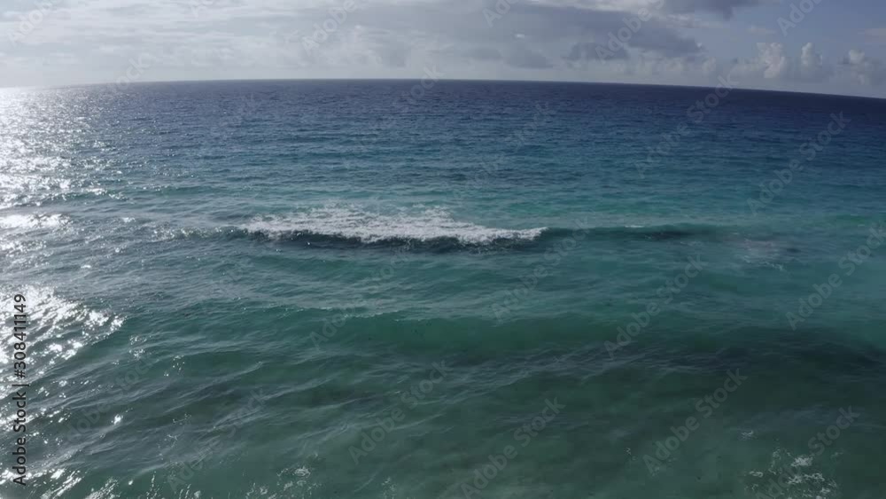 TURQUOISE CARIBBEAN SEA WHIT CALM WAVES A SUNNY DAY AND WHITE CLOUDS TURQUOISE CARIBBEAN SEA WHIT CALM WAVES A SUNNY DAY AND WHITE CLOUDS
