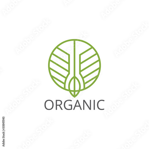 Vector organic and natural logo design template