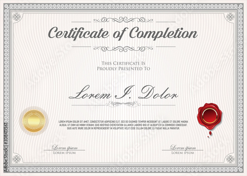 Certificate or diploma retro vintage template 