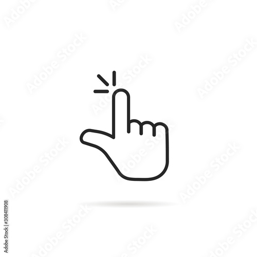 pointer hand like thin line click icon