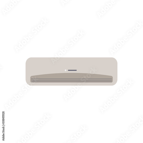 Air conditioning close-up isolated on white background as a design element of the office interior.Adaptation to create a favorable working environment.Vector illustration