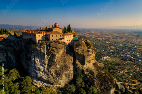 aerial view from the Monastery of the Varlaam in Meteora, Greece