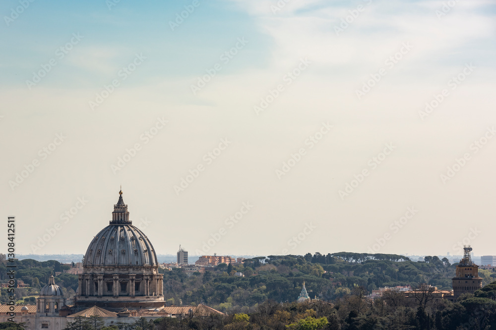 beautiful panorama of Rome, architecture and environment