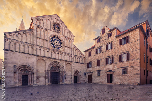 Beautiful Romanesque cathedral of St. Anastasia, Zadar, Croatia