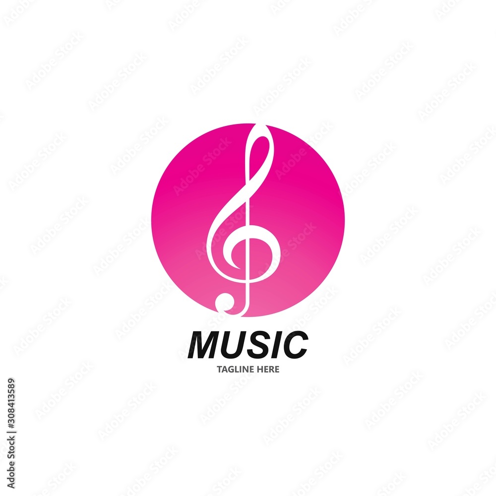 Fototapeta premium Music note vector illustration template