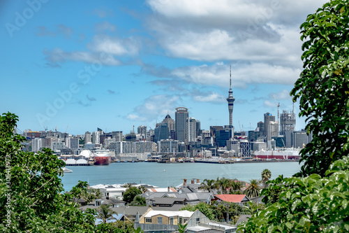 View of the Auckland city from the Devonport, Auckland, New Zealand.