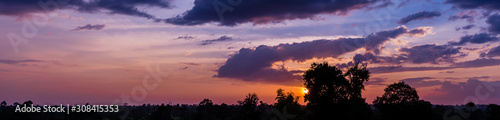 sunsey with beautiful colors and silhoueets in the foreground 