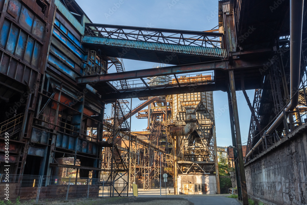 Old abandoned metallurgical plant in Vitkovice (Ostrava). Czech Republic