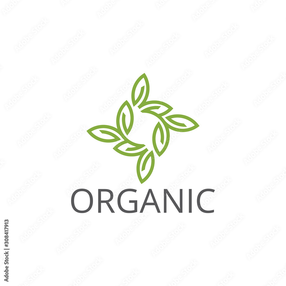 Vector organic and natural logo design template Vector organic and natural logo design template