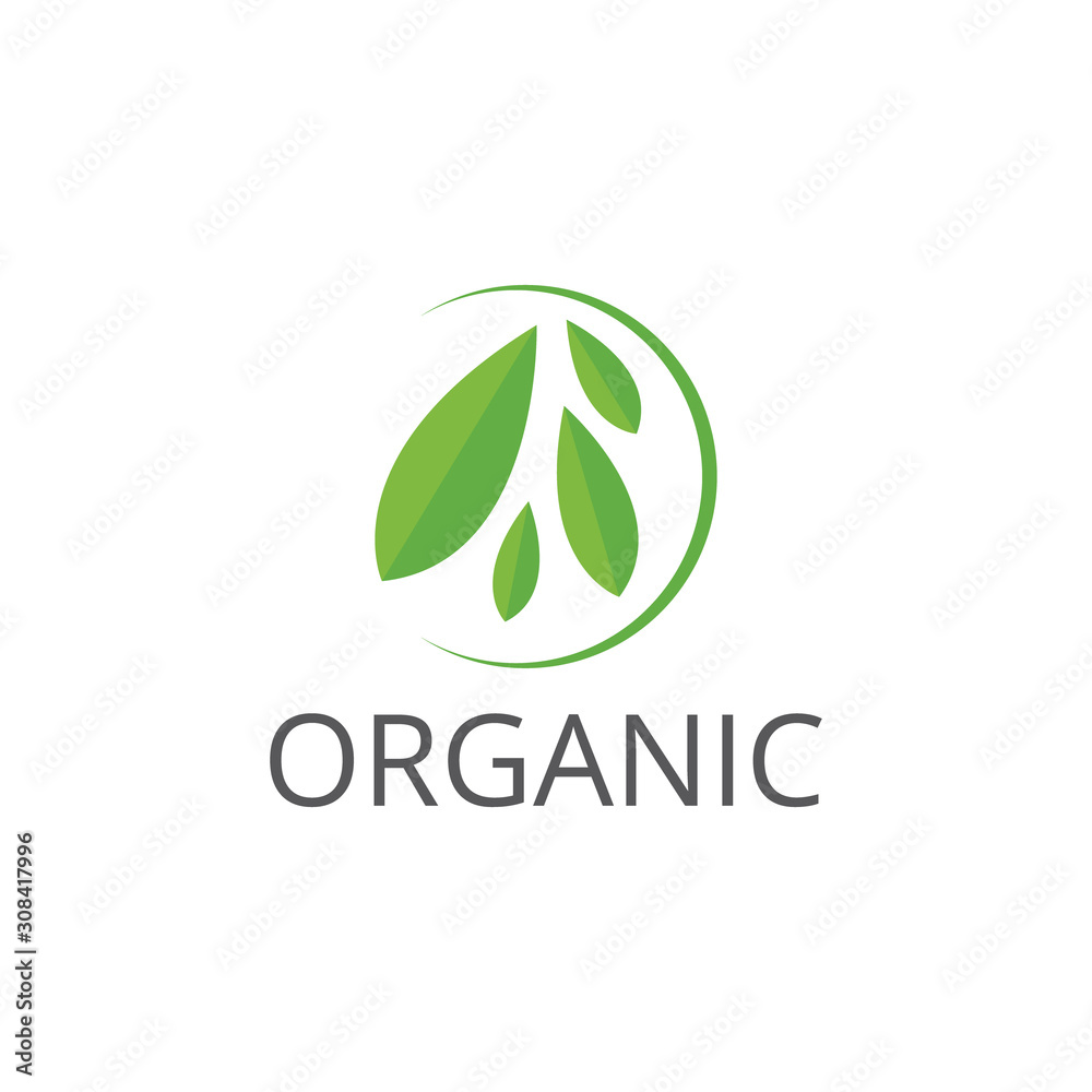 Vector organic and natural logo design template Vector organic and natural logo design template