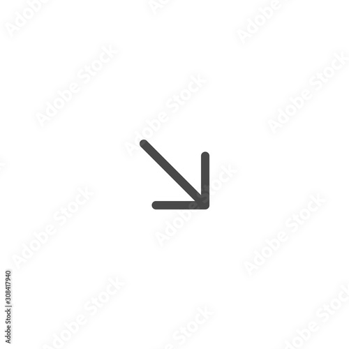 Web Arrow Down Icon, 45 deg...