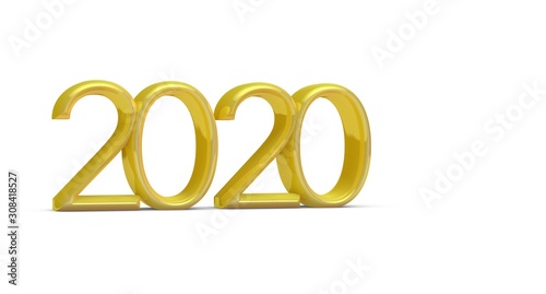 2020 New Year isolated on B...