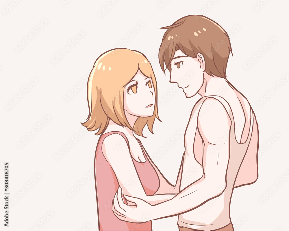 Premium Vector  Anime of kissing character