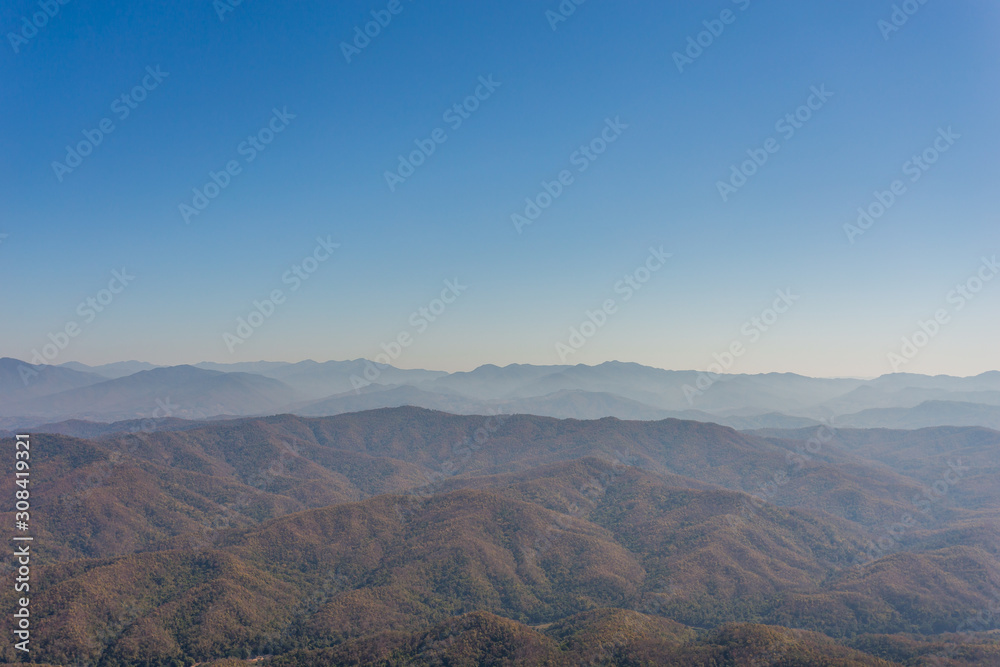 Fog view of mountains