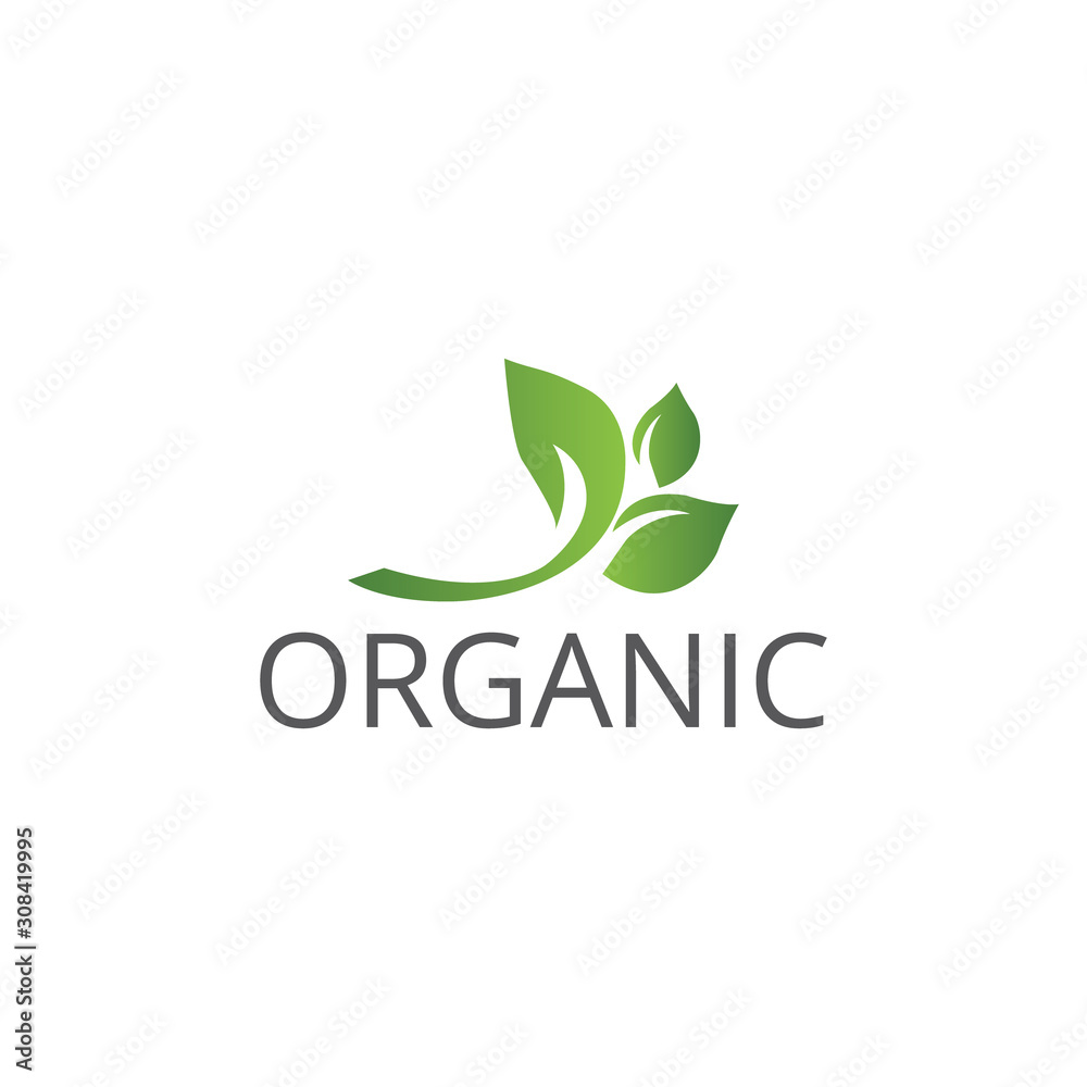 Vector organic and natural logo design template