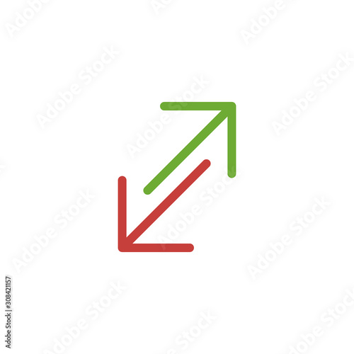two way arrows, up and down web icon. Stock Vector illustration isolated on white background.