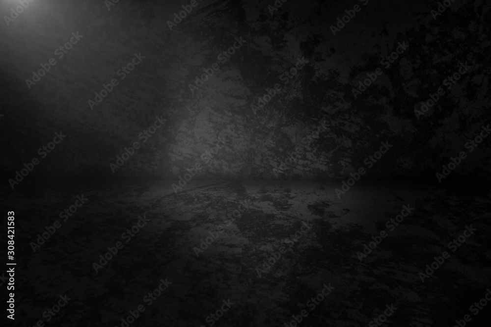 Texture dark concentrate floor with mist or fog