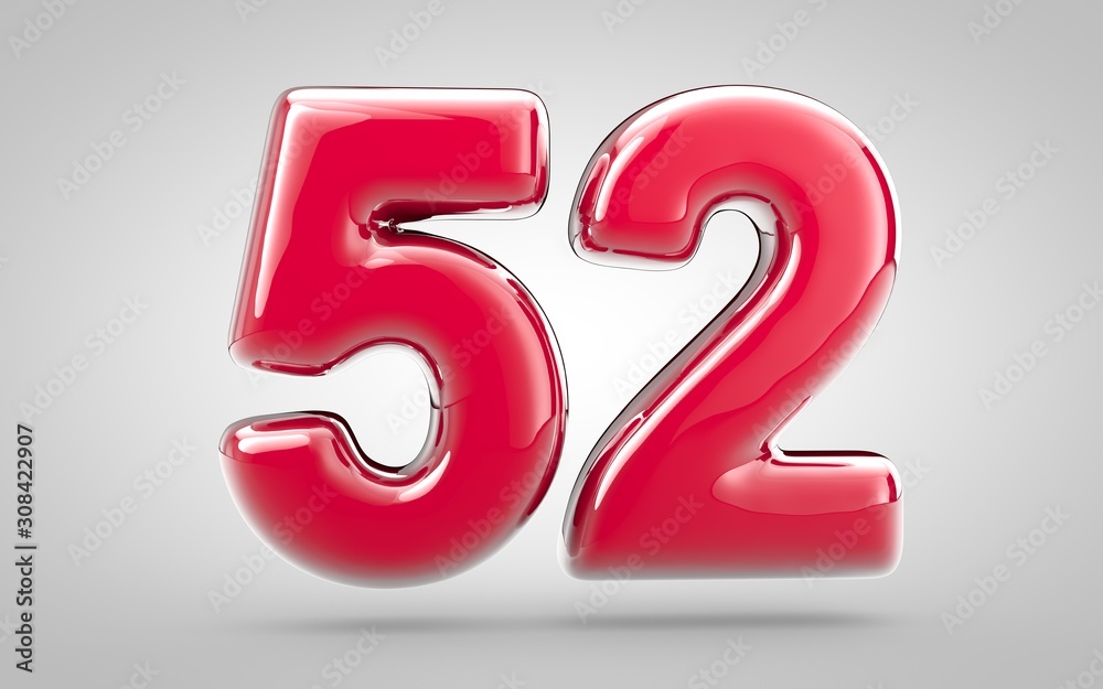 Pink nail polish 3d number 52 on white background Stock Illustration ...