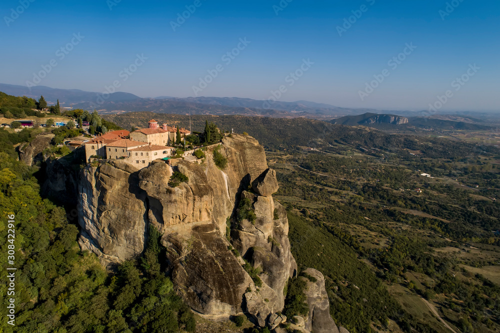 aerial view from the Monastery of the Varlaam in Meteora, Greece